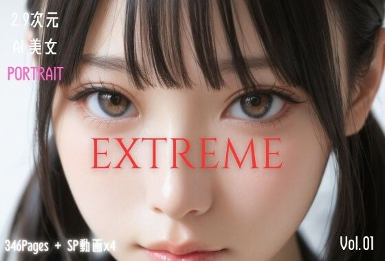 【イラスト・CG集】2.9次元AI美女 PORTRAIT EXTREME VOL.01 AI SEX ポーズ集❤｜評価3.86