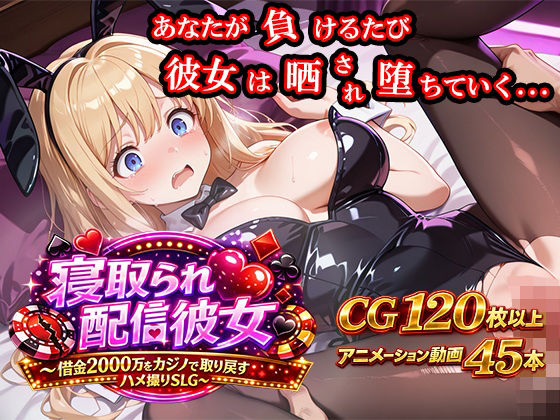【動画・アニメーション】寝取られ配信彼女 〜借金2000万をカジノで取り戻すハメ撮りSLG〜❤｜評価